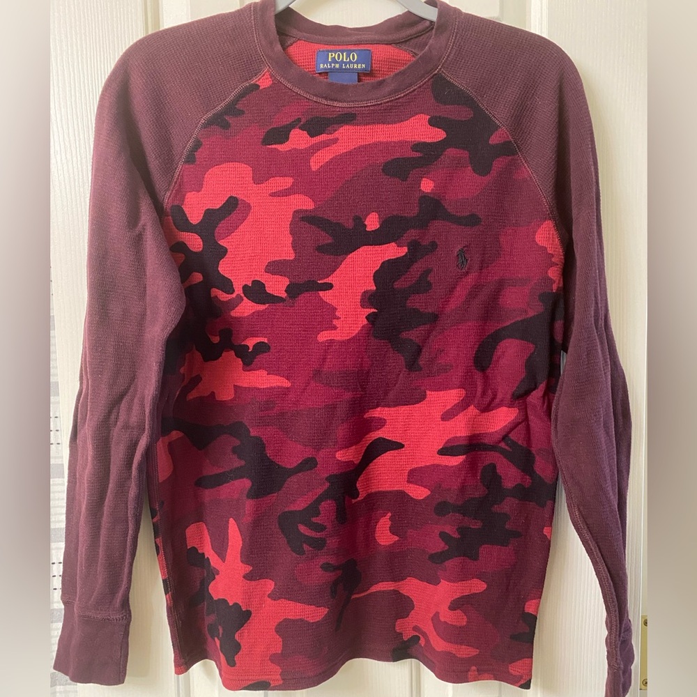 Polo Ralph Lauren Men's Thermal Long Sleeve Camo Crewneck Shirt Size Medium